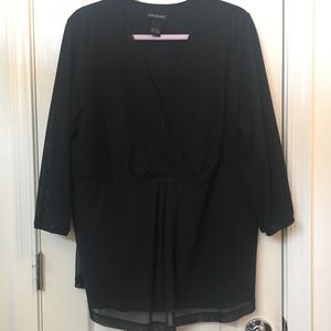 Faux wrap chiffon blouse